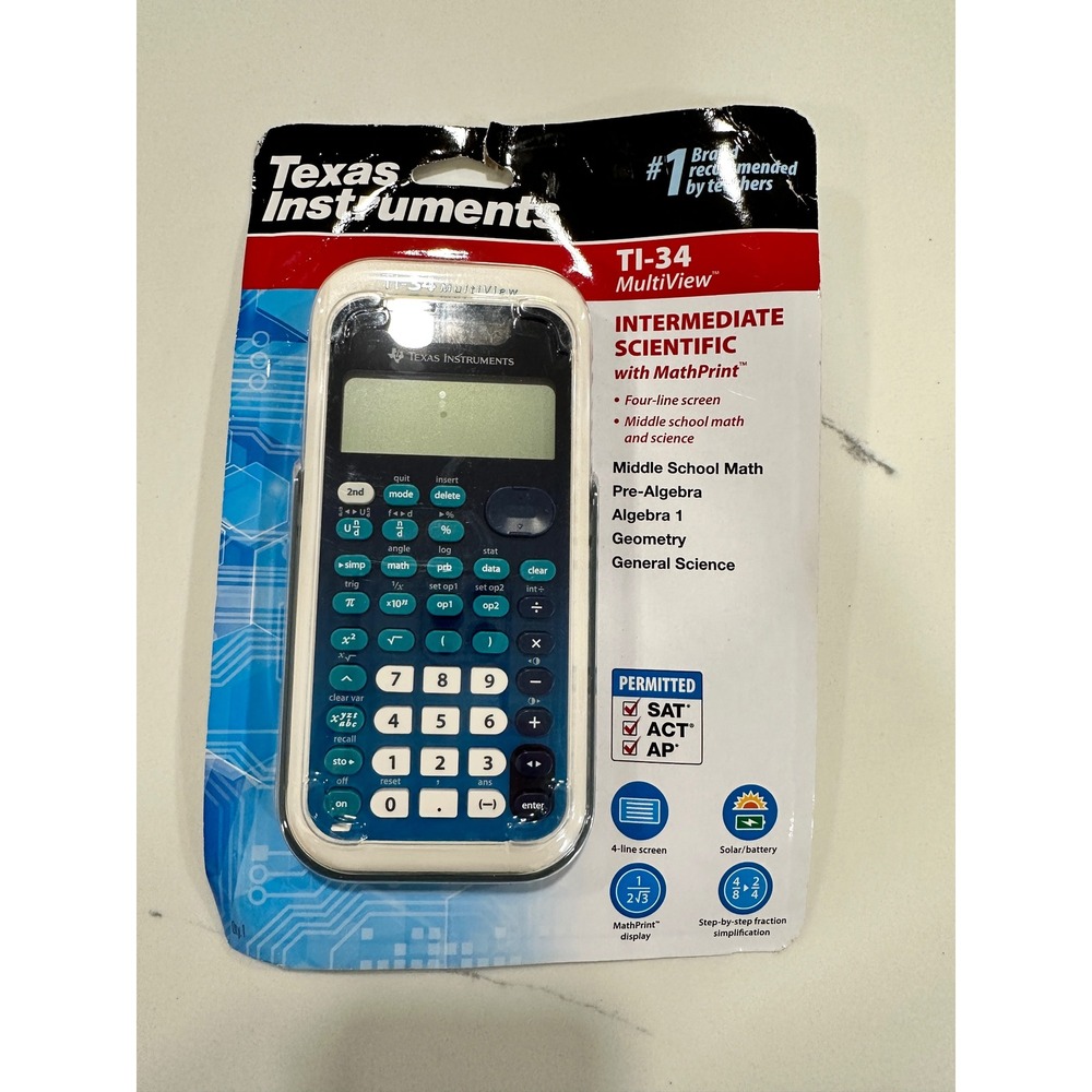 NEW Texas Instruments TI-34 MultiView Intermediate‎ Scientific Calculator